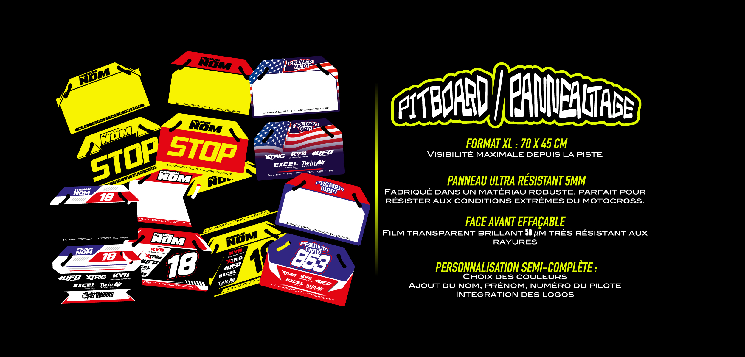 Kit déco motocross semi et 100% personnalisé 1 slide 1