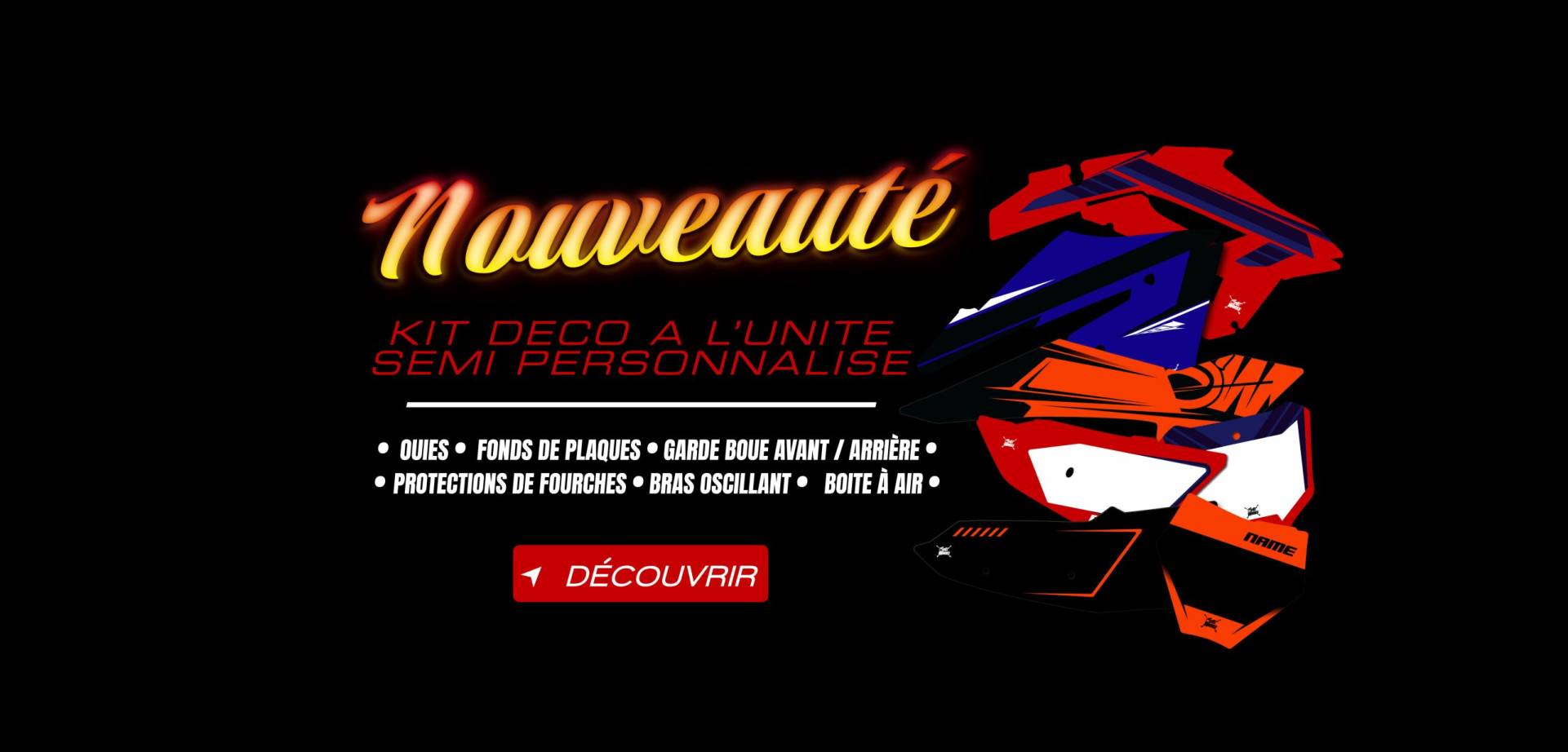 Kit déco motocross semi et 100% personnalisé 3 slide 1
