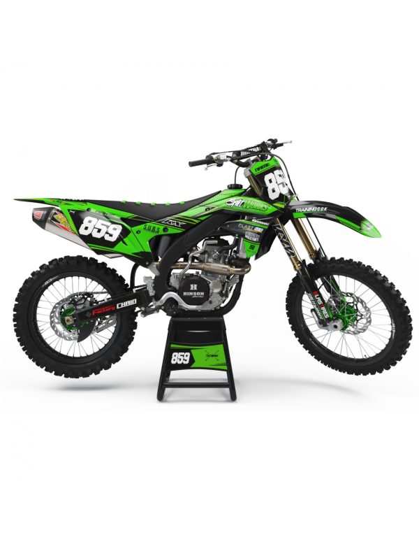 KIT DÉCO SEMI PERSONNALISÉ KAWASAKI GREEN Kit déco motocross semi & 100% personnalisé