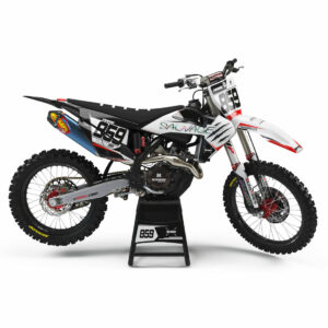 kit deco motocross semi personnalise pour tc fc fe husqvarna gris grey nardo savage hologramme fluo