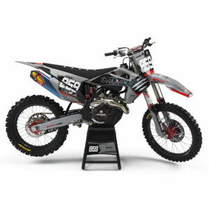 kit deco motocross semi personnalise pour tc fc fe husqvarna gris grey nardo savage hologramme fluo