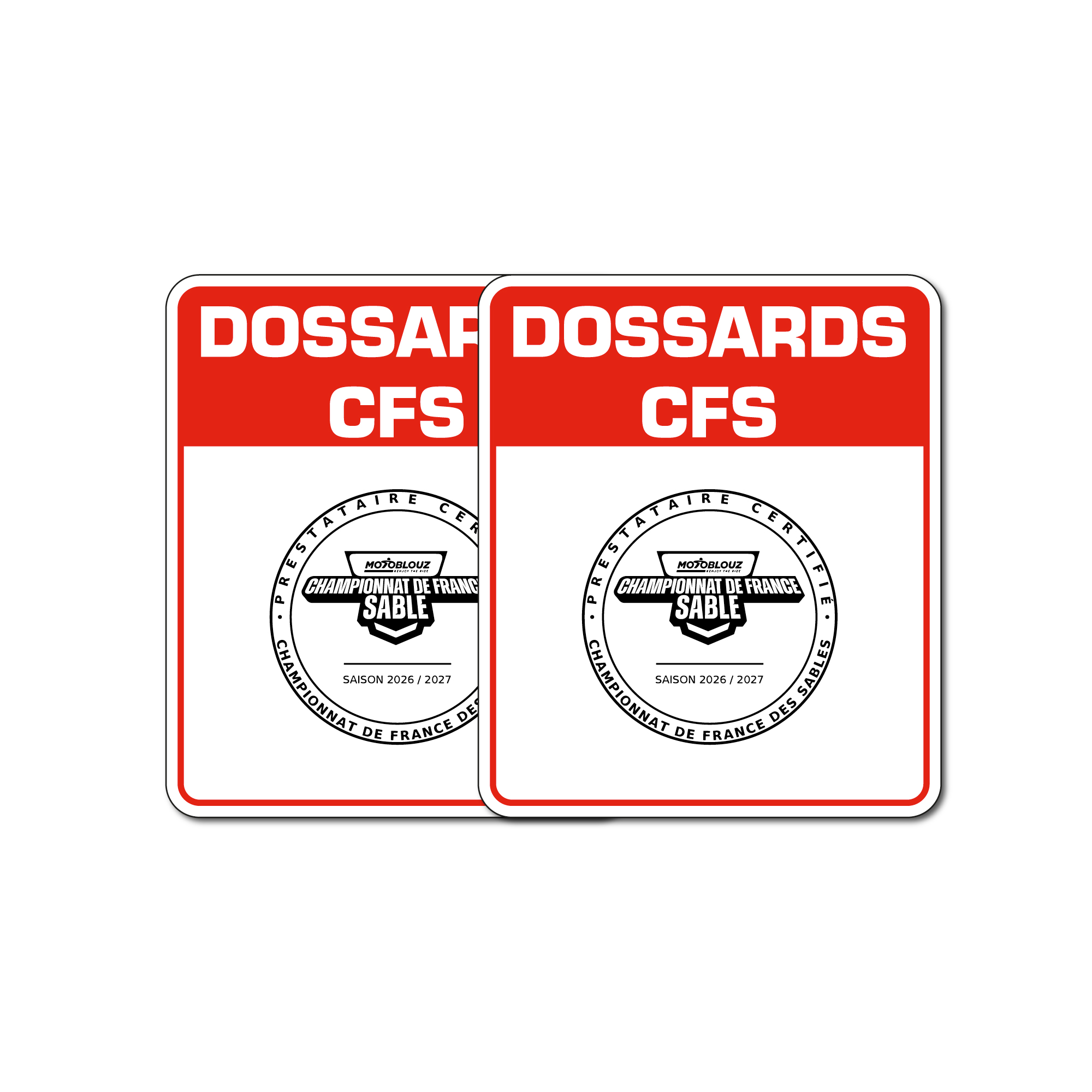DOSSARDS AUTOCOLLANTS BEACH CROSS DOSSARDS AUTOCOLLANTS BEACH CROSS Kit déco motocross semi & 100% personnalisé