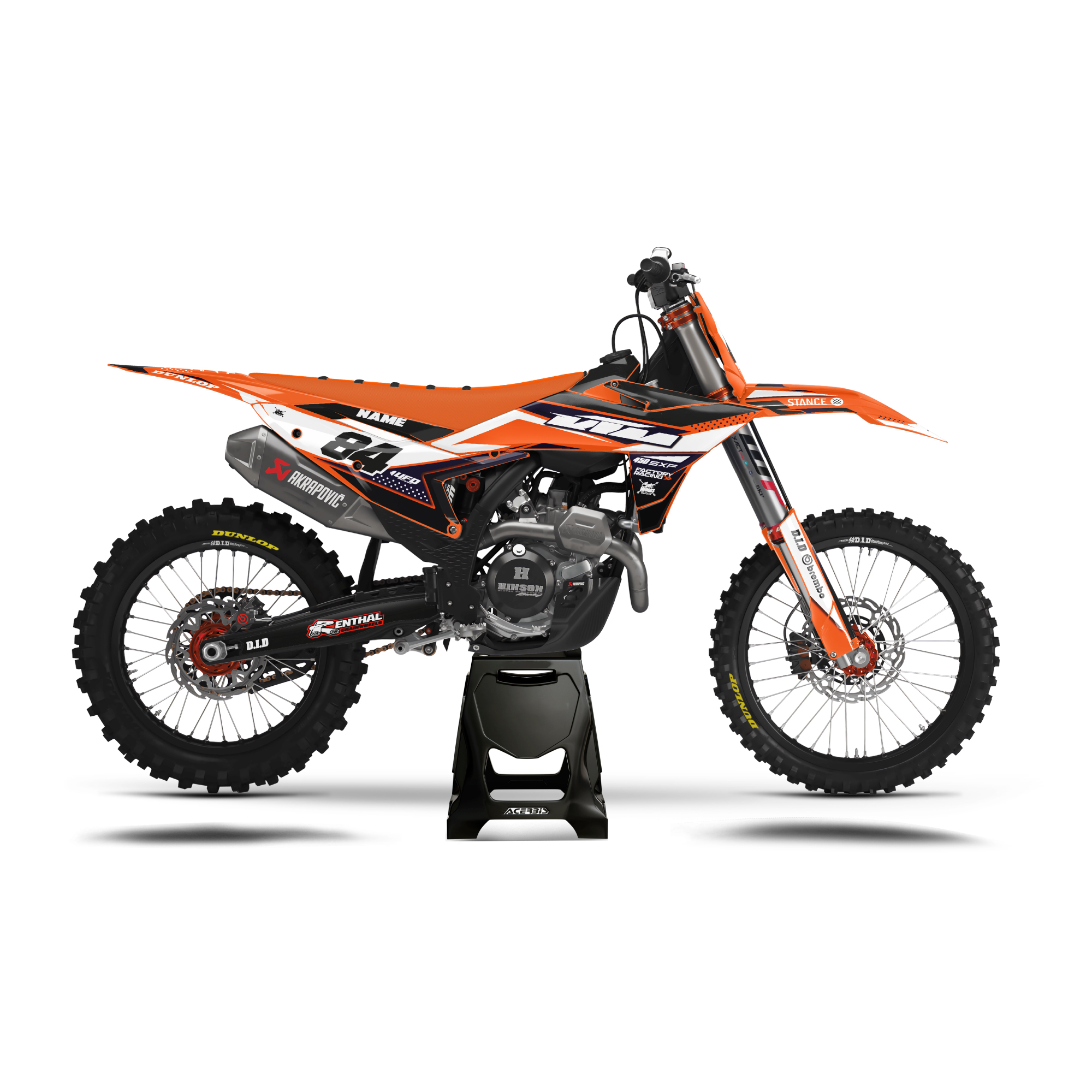 KIT DÉCO SEMI PERSONNALISÉ SX/F QUANTUM KIT DÉCO SEMI PERSONNALISÉ SX/F QUANTUM Kit déco motocross semi & 100% personnalisé