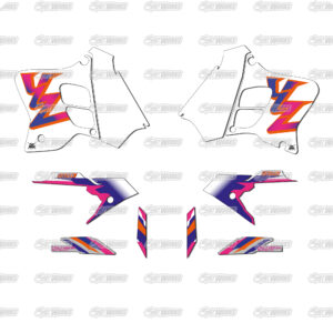 Kit déco ouies 250 YZ 1993 OEM Kit déco motocross semi & 100% personnalisé