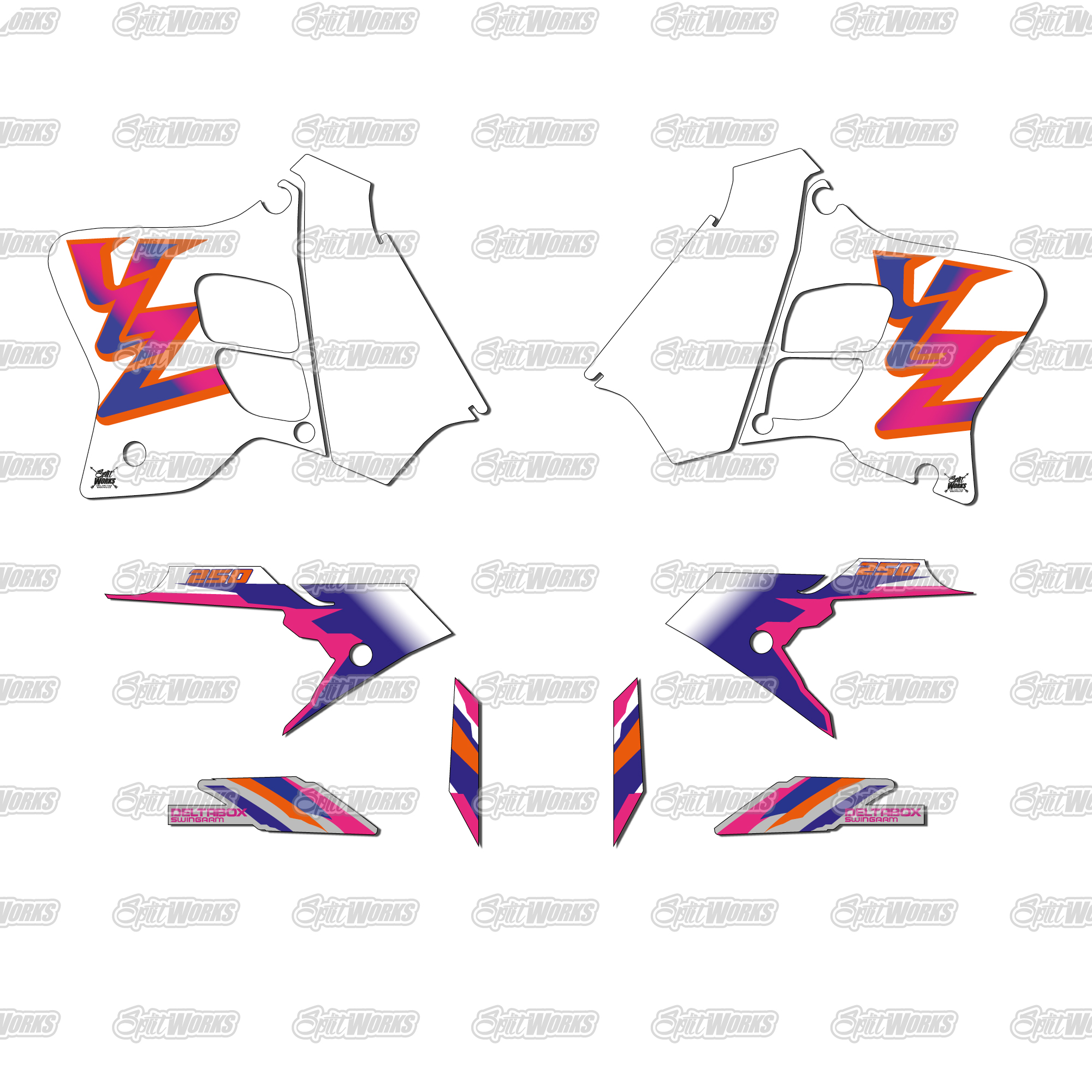 Kit déco ouies 250 YZ 1993 OEM Kit déco ouies 250 YZ 1993 OEM Kit déco motocross semi & 100% personnalisé