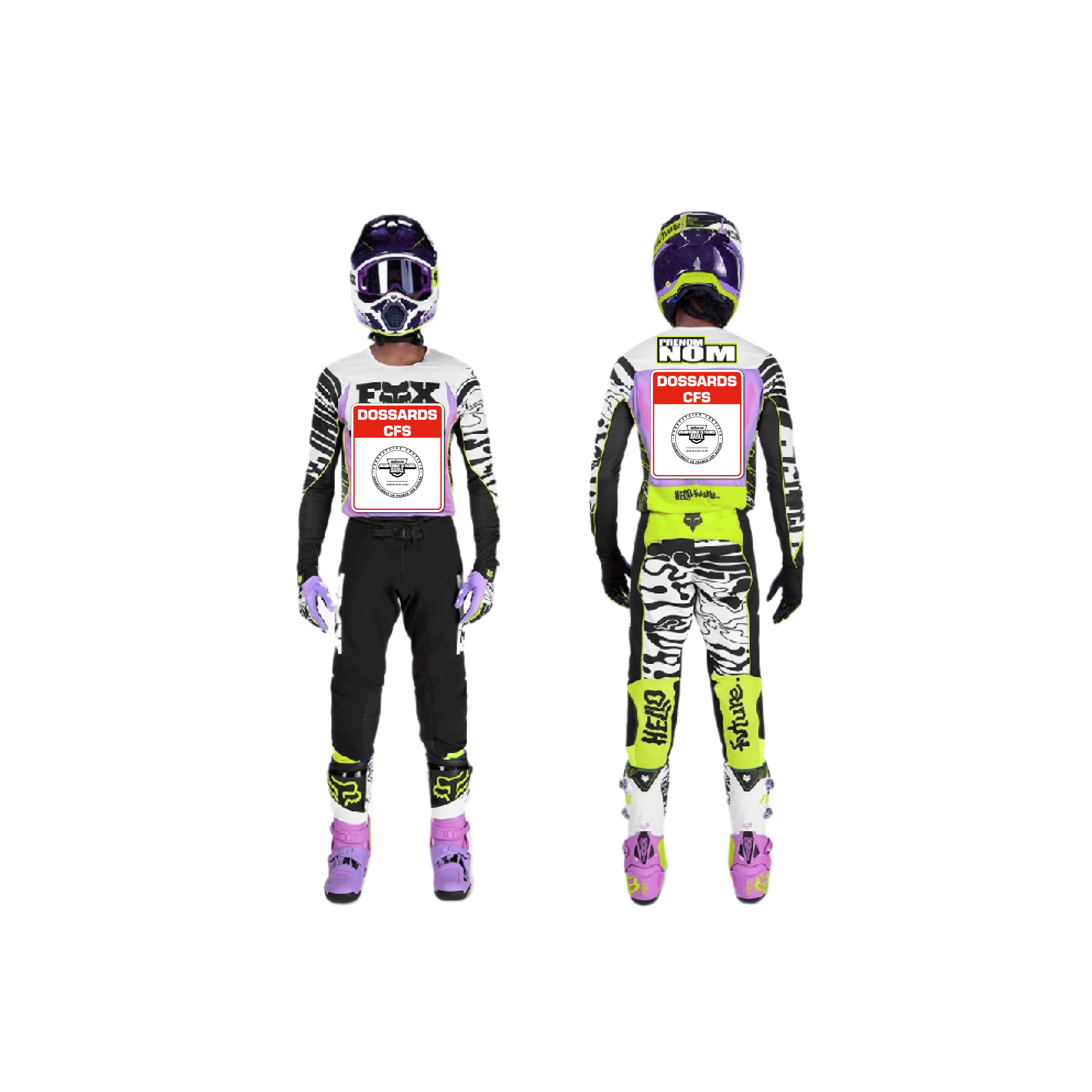FLOCAGE DOSSARDS BEACH CROSS FLOCAGE DOSSARDS BEACH CROSS Kit déco motocross semi & 100% personnalisé